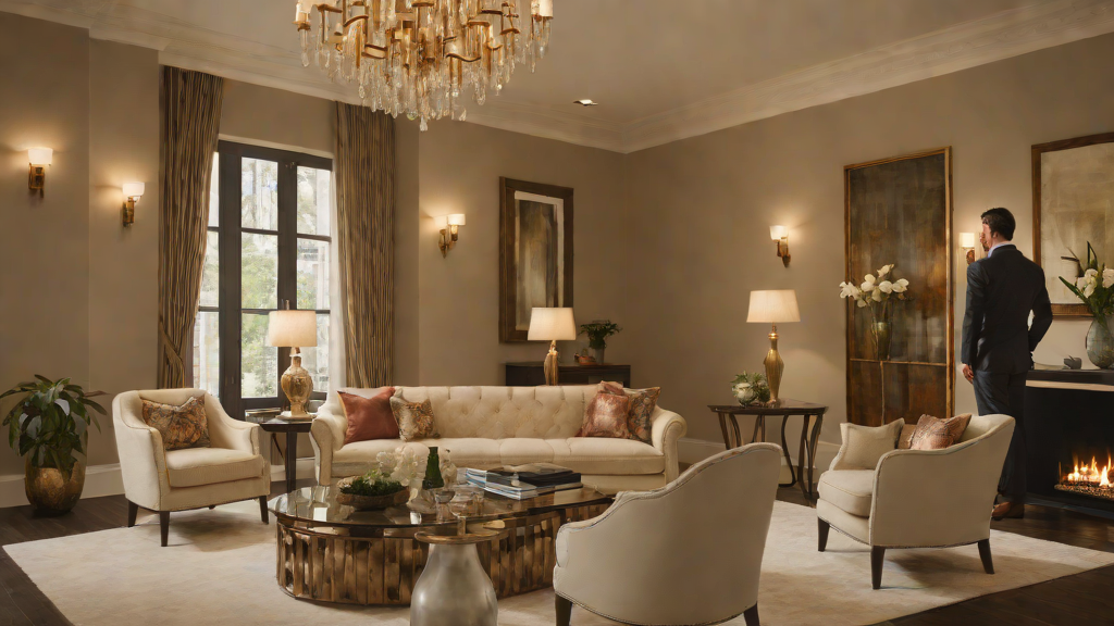 architect reviewing luxury furniture professional