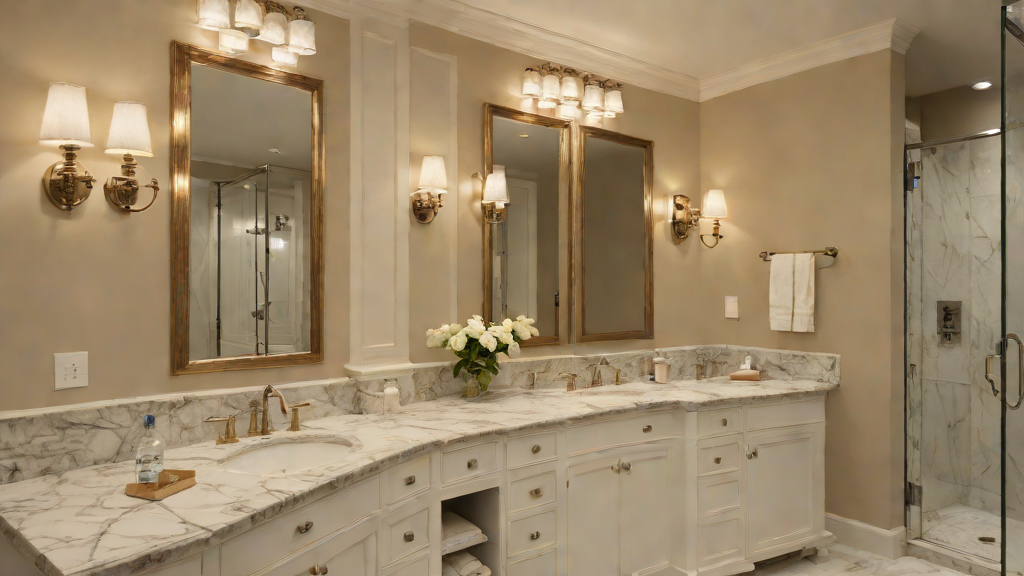 luxury bathroom marble vanity premium fixtures