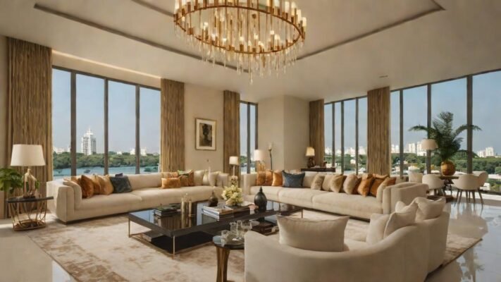 Ikoyi penthouse interior design in Lagos with luxury contemporary furniture and skyline terrace