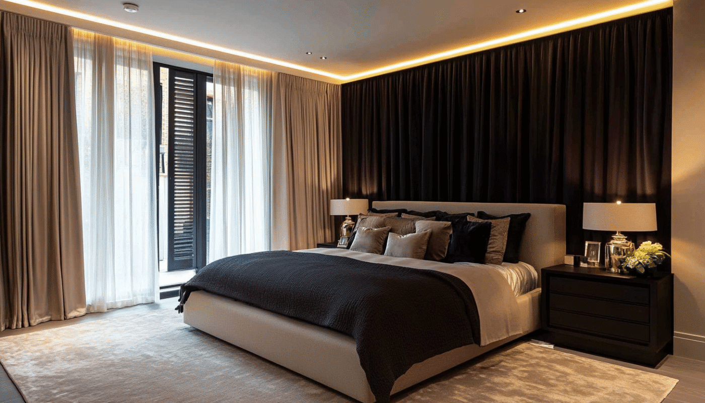 integrating black curtains in different rooms 1400x800 1